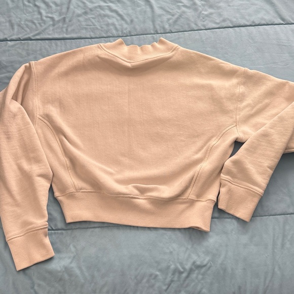 Champion Women's Light Cream Crewneck Sweatshirt with Logo - Picture 5 of 11